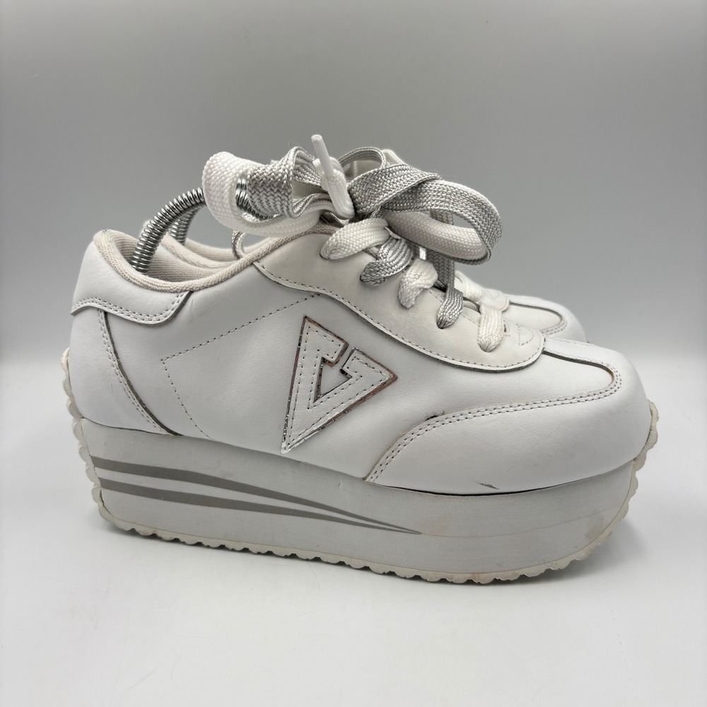 Volatile Platform Sneakers Womens 8.5 White Silver Chunky Y2K Rave Shoes